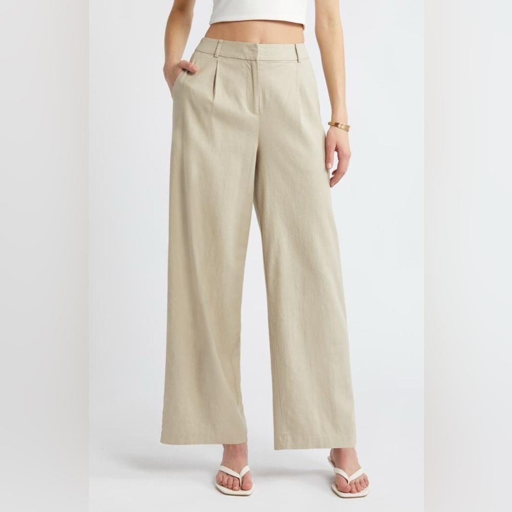 Open Edit Size 10 Wide Leg Minimalist Style Trousers
